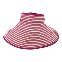 Disney Cruise Line Castaway Cay Roll-Up Visor Hat – Pink and White Strip... - $19.80