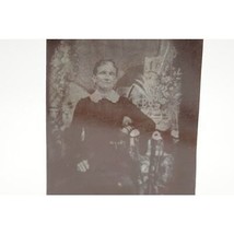 Antique Tintype Photograph Old Woman in Black Dress - $39.69