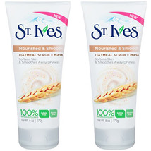 Pack of (2) New St. Ives Nourished and Smooth Scrub and Mask, Oatmeal 6 oz - £11.79 GBP