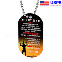Dog Tag Birthday Gift for Son From Love Dad Father and Son Military Chain -D301 - £27.72 GBP+