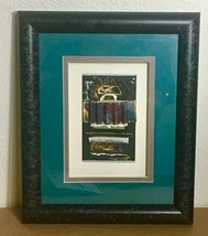 Custom Design Cast paper artwork by Dae ryung Teal black gold framed 9 ¾” x11 ¾” - $18.80