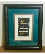 Custom Design Cast paper artwork by Dae ryung Teal black gold framed 9 ¾... - £14.98 GBP