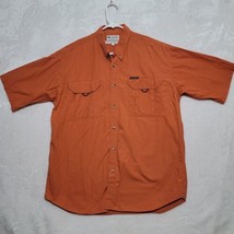 Columbia Fishing Shirt Mens L Large Orange Vented Short Sleeve Casual - $22.87