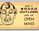 Comic Keep A Broad Outlook and Open Mind UNP Artist Signed Faust Postcar... - $3.91