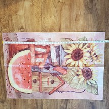 Vintage Garden Flag, Large, Diane Knott design, Country Sunflower Birdhouse image 6