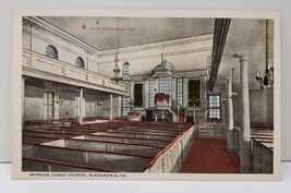 Alexandria VA Interior of Christ Church, Shows Washington&#39;s Pew Postcard B6 - £3.89 GBP