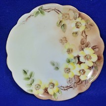 J and C Bavaria Collector Plate Hand Painted Yellow Floral - $26.11
