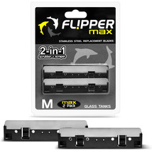 Flipper Max Stainless Steel Replacement Blades for Glass Aquariums (2 Pack) - £19.97 GBP