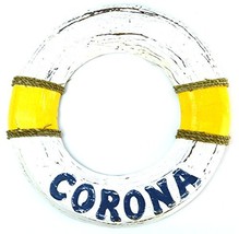 11.5&quot; Hand Carved Corona Beer Ring Lifesaver Buoy Wooden Wall Hanging Ar... - £15.77 GBP