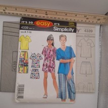 Vtg Simplicity 4339 Kid&#39;s Loungewear Pajamas 7 - 16 UNCUT - $4.95