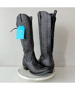 Lane LEXINGTON Knee High Womens Black Cowboy Boots 11 Western Cowgirl Snip Toe - $445.50