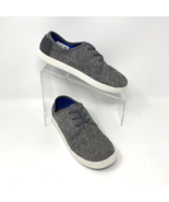Toms Youth Kids Gray Canvas Lace up  White Soles Sneakers, Size 6 - £15.55 GBP
