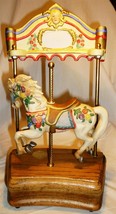 Willitts Tobin Fraley Porcelain Carousel Horse Figurine Music Box Carousel Waltz - £29.93 GBP