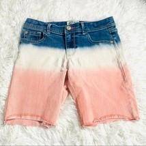 Jordache Ombre Blue Pink White Jean Shorts Size 10 - £17.16 GBP