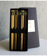 Reusable Bamboo Multi Tone Wooden Grain Colors Set of 5 Chopsticks Pairs... - $16.39 CAD