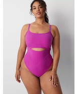 Lane Bryant CACIQUE Rib Keyhole High Leg Thong Bodysuit PURPLE Plus Sz 1... - $65.67 CAD