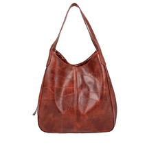 Women&#39;s Faux Leather Shoulder Tote Bag with Zipper. - £15.97 GBP