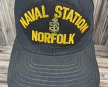 VTG New Era Norfolk Naval Station Snapback Trucker Hat w/ USN Anchor Pin... - £10.82 GBP