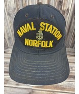VTG New Era Norfolk Naval Station Snapback Trucker Hat w/ USN Anchor Pin... - £10.84 GBP