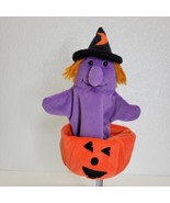 Vintage PJ Toys Inc. Halloween Hand Puppet Cute Witch Pumpkin Plush - £10.05 GBP