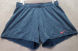 Nike Dri Fit Activewear Shorts Womens Large Blue Polyester Logo Elastic ... - $12.97