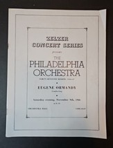 The Philadelphia Orchestra 47th Season 1946-47 Eugene Ormandy Playbill Program - $37.58