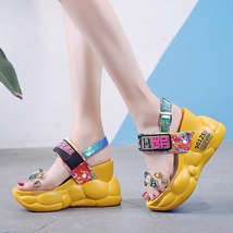 Platform Sandals Women Chunky Super High Heels White Summer Fashion Transparent  - £42.91 GBP