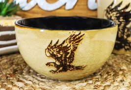 Set Of 2 Rustic Western Patriotic Bald Eagle Ceramic Pasta Salad Soup Bo... - $32.99