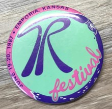 Vintage Pinback Emporia Kansas Art Festival June 1987 Pin Button Paint B... - $11.95