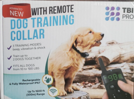 TBI ADVANCED NEW DOG TRAINING COLLAR WITH REMOTE WITH CHARGER WORKING - $56.09