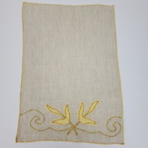 Vintage Applique Table Runner Yellow Beige 16x11 Inch - £10.11 GBP