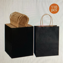 110pcs Black Paper Gift Bags w/ handles, Reuseable- FREE/FAST SHIPPING - $43.93