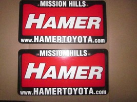 Pair of 2X Hamer Toyota Mission Hills Dealer License Plate Frame Plastic - $26.84