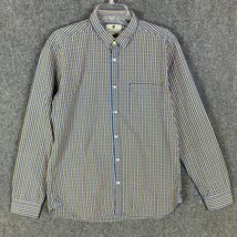 Passion Button Up Shirt Men&#39;s XL Long Sleeve Plaid 100% Cotton Multicolor - $255.71 MXN