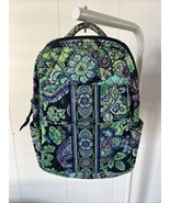 Vera Bradley Backpack Bag Quilted Green Paisley Floral Campus RETIRED - $25.00