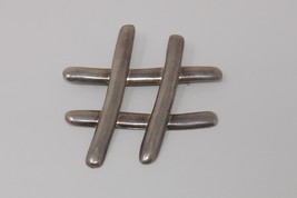 Taxco Mexico TS-01 Sterling Silver 925 Tic Tac Toe Hashtag Pin Brooch - £27.93 GBP