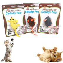3 Cat Toy Mice Scratch Real Mouse Cat Chew Catnip Teeth Grinding Toys Pet Play - £11.25 GBP
