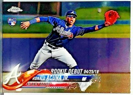 Red Hot!! Ronald Acuna Jr Rookie Debut 2018 Topps Chrome Update #HMT31 Roy - £133.51 GBP