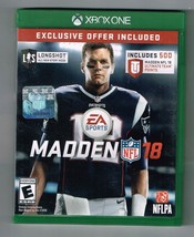 EA Sports Madden NFL 18 Xbox One video Game Disc &amp; Case - $19.31