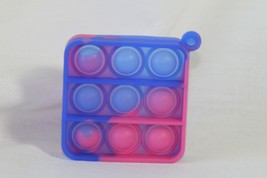 Novelty Keychain (new) SQUARE SILICONE - BLUE &amp; PINK, COMES W/ CHAIN - $7.27