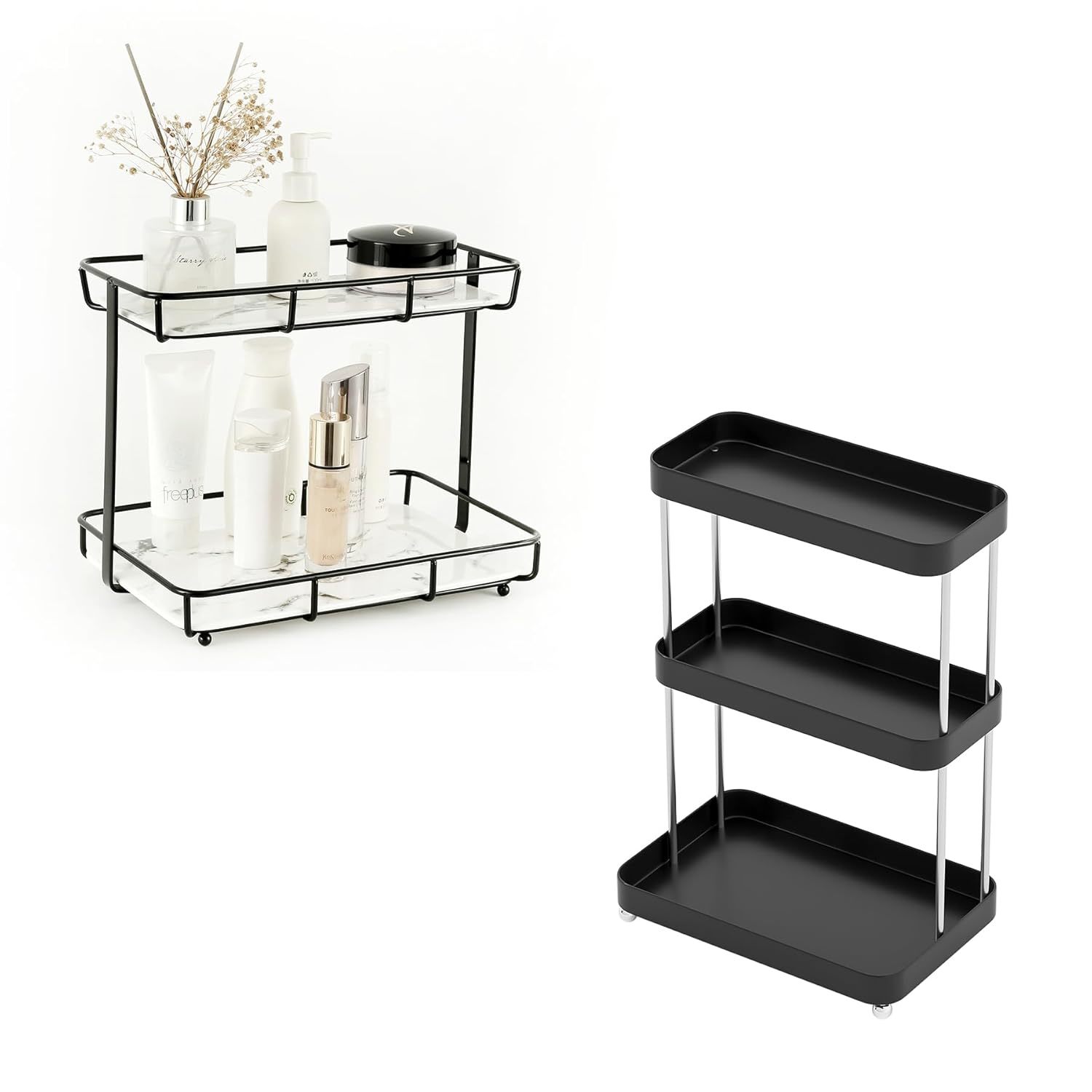 2 Tier & 3 Tier Black Countertop Organzier