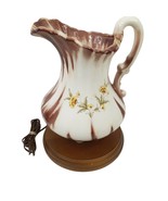 Vintage Wash Basin Pitcher Bedside Table Lamp Ceramic Yellow Flowers - £51.77 GBP