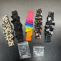 Samsung Galaxy Active 2 20 mm Sqrunchie Band Set Of 4 Rainbow Leopard Fl... - £11.41 GBP