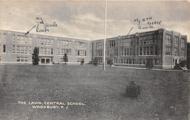 Woodbury New Jersey Nj The Lawn At Central School Collotype Postcard - £4.33 GBP
