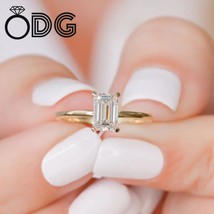 Emerald Cut Moissanite Engagement Ring, Moissanite Engagement Ring, Emer... - $3,734.05 MXN