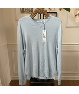 NWT Calvin Klein Light Blue Lightweight Vneck Sweater $80 XL - €23,48 EUR