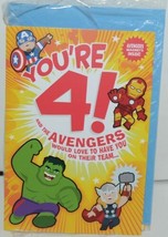 Hallmark HKB 526 3 MARVEL Avengers Youre 4 Birthday Card with Magnets Pkg 4 - £12.75 GBP