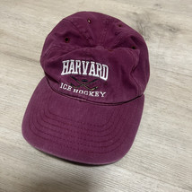 Harvard Ice Hockey Boston Mens Vtg Maroon Adjustable Strap Hat Made In U... - $39.69