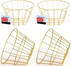 Round And Rectangular 4-Ct Sets Of Gold-Colored Iron-Wire Baskets And Trays. - £32.98 GBP