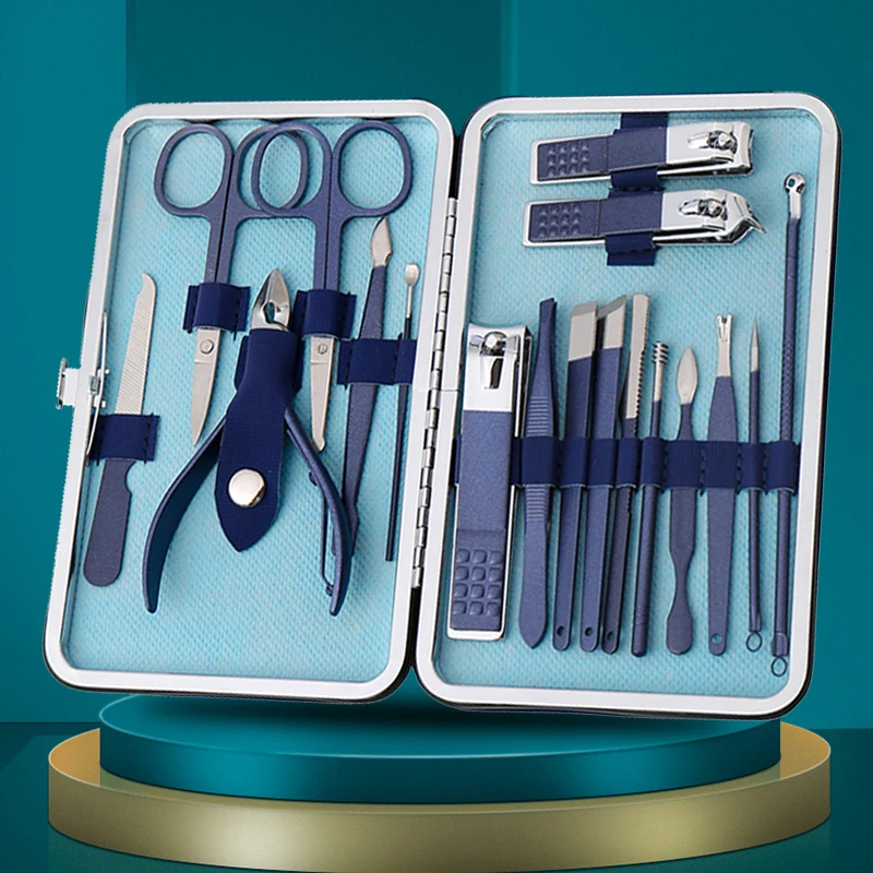  18pcs set manicure set kit profesional pedicure nail clippers tool kit stainless steel thumb200